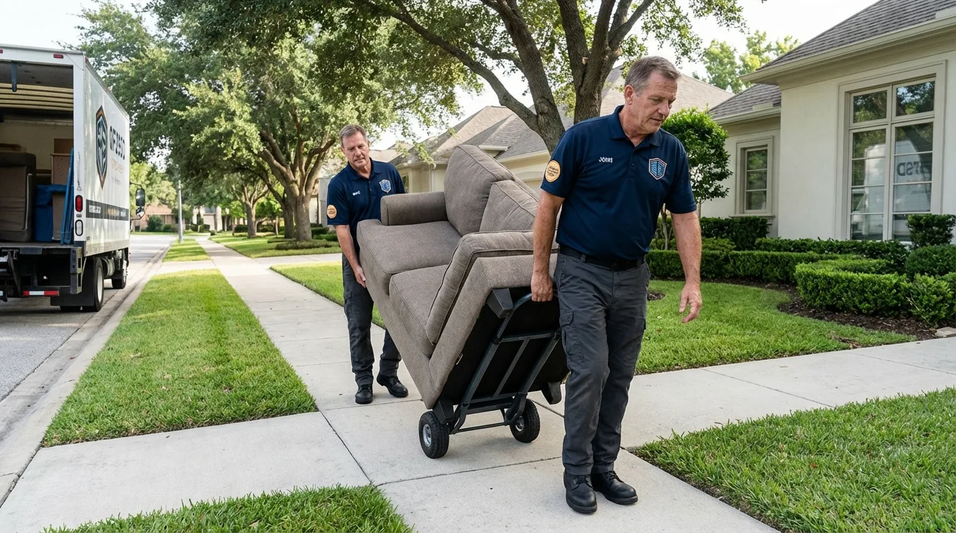 Local residential moving crew loading furniture in Point Pleasant Beach, NJ