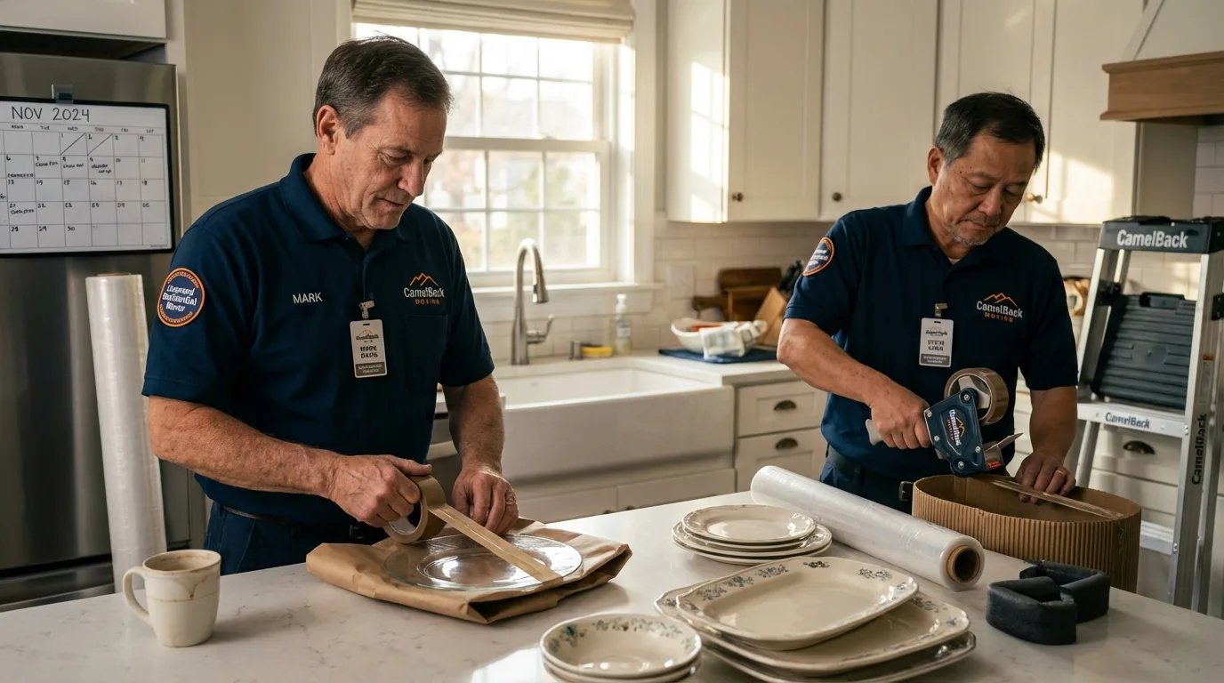 Professional crew packing kitchen dishware in Point Pleasant Beach, NJ